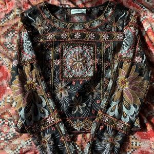 Zara- Boho Embroidered Top